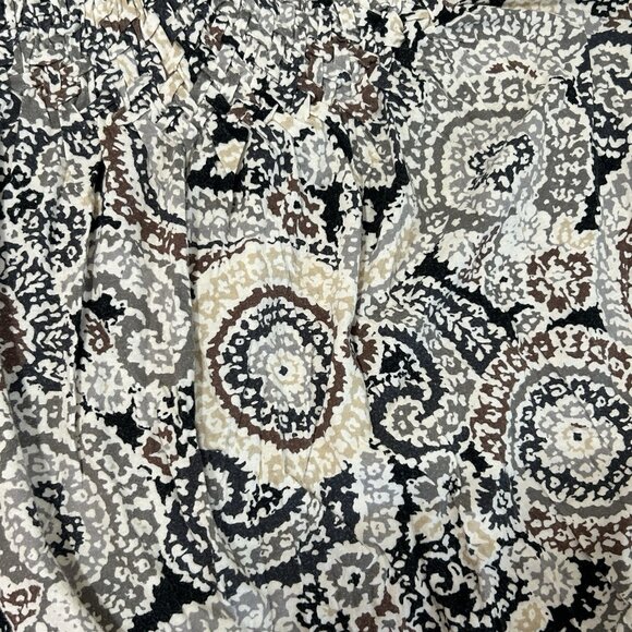 VTG ELLE Women’s Blouse M Paisley Knit Top Side Tie Waist Flutter Cap Sleeve - Picture 7 of 10